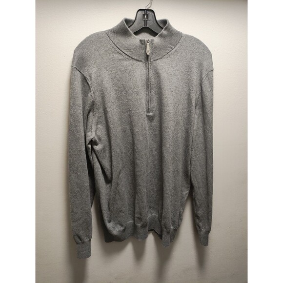 Vineyard Vines Sweater Mens Large 1/4 Zip Cashmere Blend Pullover Made In Italy - Picture 1 of 5